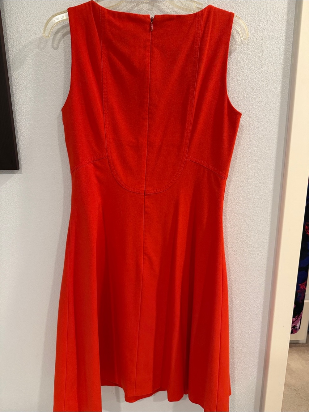 Tahari Vibrant Red Sleeveless Fit-and-Flare Dress - Picture 3 of 3